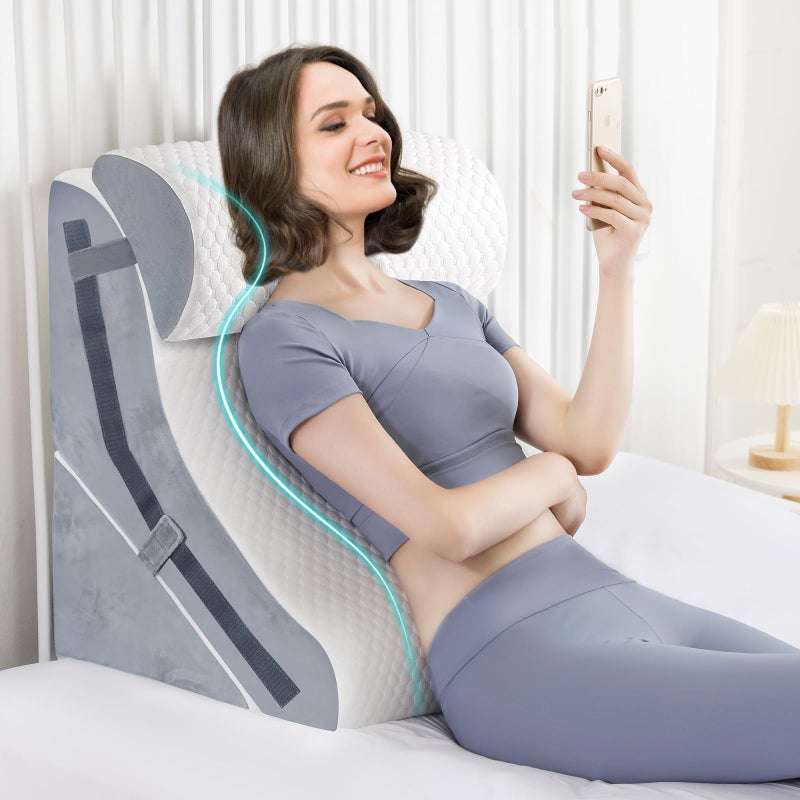 Wedge Pillow for Sleeping Orthopedic Bed Wedge Pillow Set 15in1 3PCS Adjustable Memory Foam Wedge Pillow Post Surgery 9 16 20 inches Height 3in1 Incline Wedges Pillows